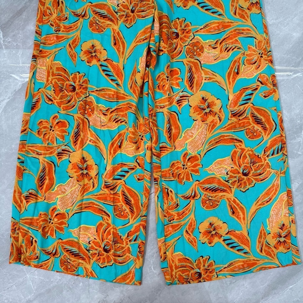 Women’s Bar III Trendy Floral Flat Front Wide Leg Pants Plus Size 14 Petite - Picture 3 of 16